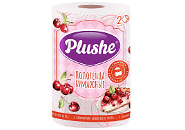 Полотенце бумажное Plushe 1шт.2-х сл.30м аромат вишневого тарта