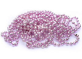 Бусы новогодние S0972-2 розовые 5м в банке