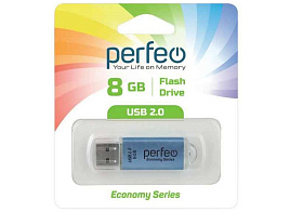 Флеш-драйв Perfeo USB 8Gb E01 Blue (синий) economy series