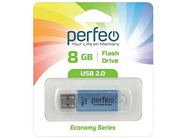 Флеш-драйв Perfeo USB 8Gb E01 Blue (синий) economy series