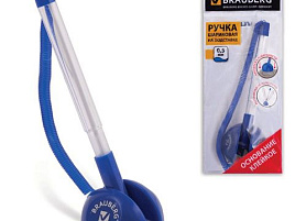 Ручка Brauberg 140195 синяя, на пружинке