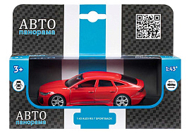 Машина металлическая JB1251575 1:43 Audi RS7 Sportbac красный инерц,откр двери