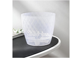 Кашпо цветочное 1л Румба 063451/1500/1494 прозрачное с поддоном