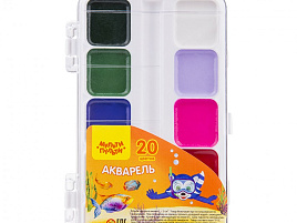 Краски 20цв. Мульти-Пульти АП_10707 Енот в Красном море п/к б/к