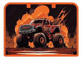 Папка для тетрадей ArtSpace ПТЛ-14Л40003 с ручками А4 "Pickup truck", пластик, на молнии, 45мм