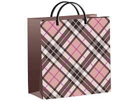 Упаковочная сумочка 30*30/0,14 Клетка Барбери, мягкий пластик