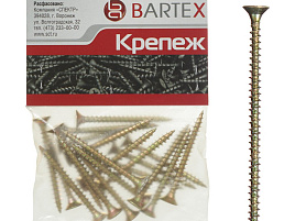 Саморез универсальный 5*80 желтый цинк 10шт Bartex 0442