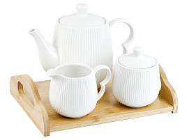 Чайный набор 3пр 2630305 Naturel на бамбуковой подставке