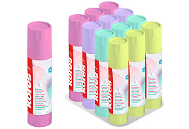 Клей-карандаш 20г. Kores 1140943 "Pastel", прозрачный, ПВП