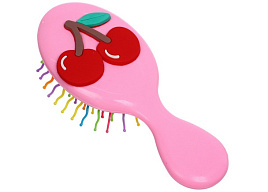 Расческа массажная детская 215-923 Вишенки, розовая