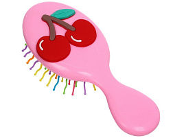 Расческа массажная детская 215-923 Вишенки, розовая