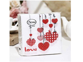 Салфетки 40л.Design Калейдоскоп сердец