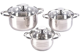 Набор кастрюль нержавейка 3пр(1,7+2,5+4,5л) Millet M-202/3424