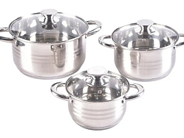 Набор кастрюль нержавейка 3пр(1,7+2,5+4,5л) Millet M-202/3424