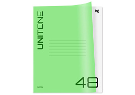 Тетрадь 48л.  Т5ск48_пл 12471 "UniTone. Neon", пластиковая обложка, неон салатовый