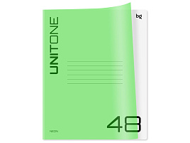 Тетрадь 48л.  Т5ск48_пл 12471 "UniTone. Neon", пластиковая обложка, неон салатовый