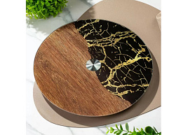 Блюдо стекло 30см 483620 Daniks Лофт вращ. круглое