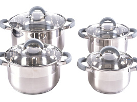 Набор кастрюль нержавейка 4пр(2+2,8+3,8+6,5л) Millet M-504/3400