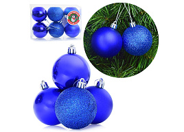 Набор шаров 6см S0434 синий 6шт