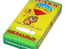 Набор мелков шк. 3шт. белый Пегас
