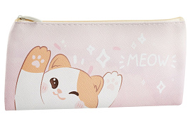 Пенал мягкий MESHU MS_57856 200*100 "Meow", искусственная кожа