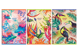 Тетрадь 80л. А4 на спирали  Т4гр80_лм_вл 11905 "Colorful world", матовая ламинация, выб. лак