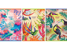 Тетрадь 80л. А4 на спирали  Т4гр80_лм_вл 11905 "Colorful world", матовая ламинация, выб. лак