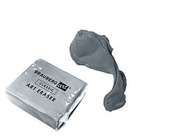 Ластик BRAUBERG 228064 клячка художественный ART "CLASSIC" 40х36х10 мм, супермягкий, серый