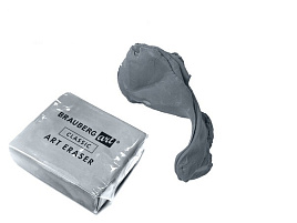 Ластик BRAUBERG 228064 клячка художественный ART "CLASSIC" 40х36х10 мм, супермягкий, серый