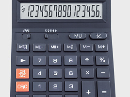Калькулятор SKAINER SK-116 настольный, 16 разр., двойное питание, 140*176*45мм, черный