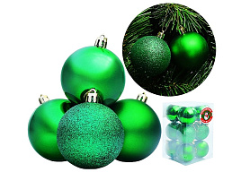 Набор шаров 6см S0138-7 Сочный малахит Зеленый 12шт