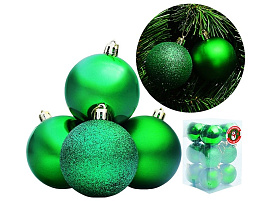 Набор шаров 6см S0138-7 Сочный малахит Зеленый 12шт