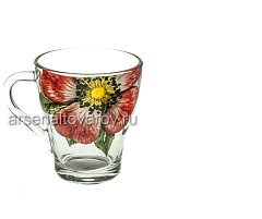 Кружка стекло 250мл 1649-д Китайская роза