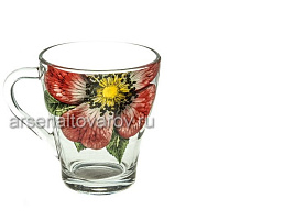 Кружка стекло 250мл 1649-д Китайская роза