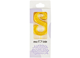 Свеча-цифра "8" MESHU MS_56556 с держателем, 5,2см, золотая