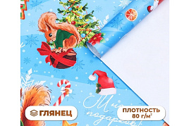 НГ Бумага упаковочная 9842356 Белочки 70*100см