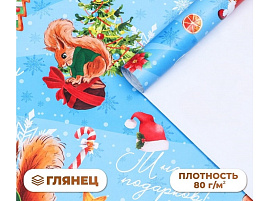 НГ Бумага упаковочная 9842356 Белочки 70*100см