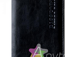 Обложка на паспорт OfficeSpace 222063 черная,иск.кожа+изолон, с подкладом