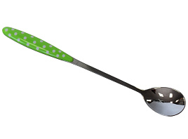 Ложка кофейная для турки пластиковая ручка зеленая