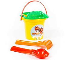 Песочный набор №28 2204 Ведро,ситечко,совок,грабли