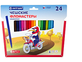 Фломастеры 24цв. Centropen 7790/24/2486 "Пингвины", смываемые