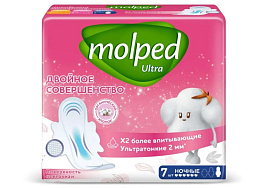 Прокладки Molped Ультра ночные с крылышками 7шт