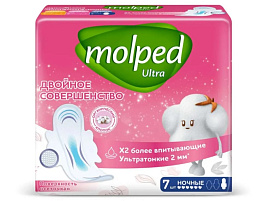 Прокладки Molped Ультра ночные с крылышками 7шт