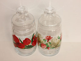 Набор банок для сыпучих стекло 2пр 1100мл Деколь 97425