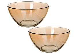 Набор салатников стекло 2пр 1425/05/6010 Золотистый мед 16см