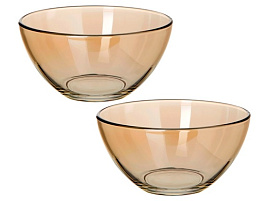Набор салатников стекло 2пр 1425/05/6010 Золотистый мед 16см