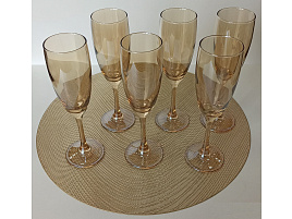 Набор бокалов для шампанского 6шт 1687/05/7598 Золотистый мед 170мл