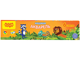 Краски 6цв. Мульти-Пульти АК_10696 Енот в джунглях медовая, без кисти, картон
