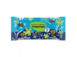 Влажные салфетки  Антибактериальные Вестар 15шт.Чистота и свежесть А7/4466