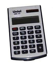 Калькулятор Uniel карманный UK-17K 8 разрядов, двойное питание, 102х60х12
